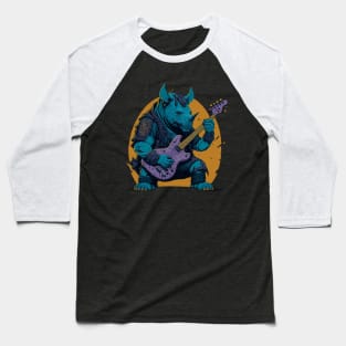 Rhino playing the guitar Baseball T-Shirt